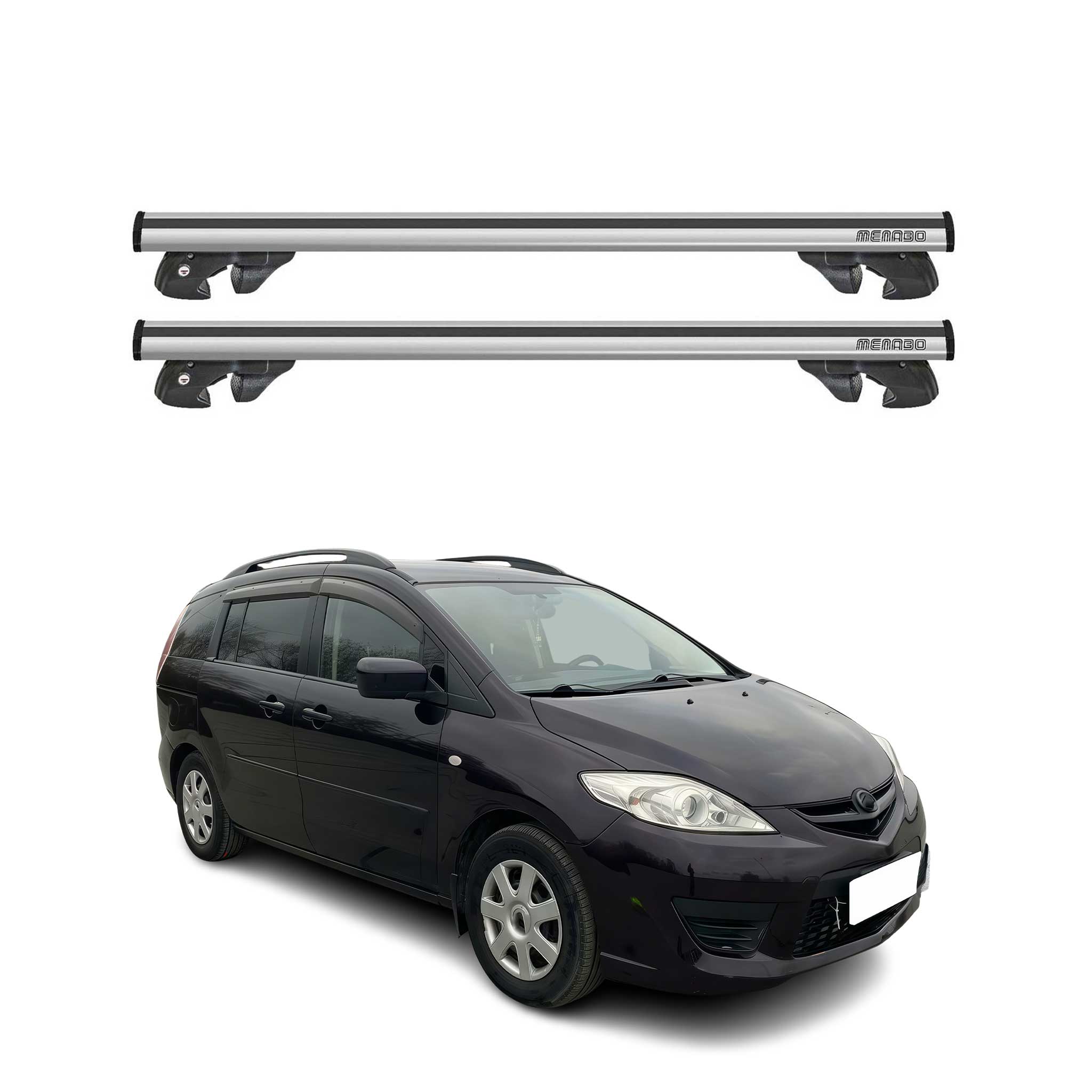 2006-2008 Mazda 5 Roof Rack Cross Bars Silver