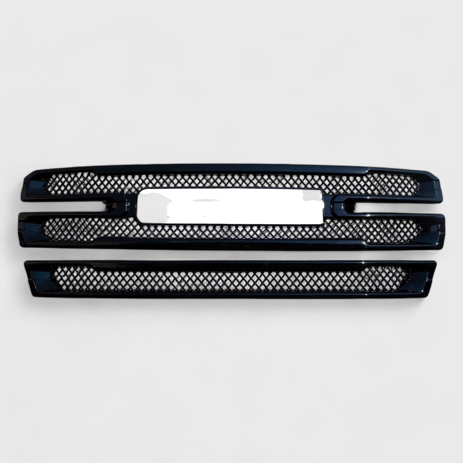 2019-2021 GMC Sierra 1500 Grille Overlay Gloss Black 2Pcs ABS Plastic