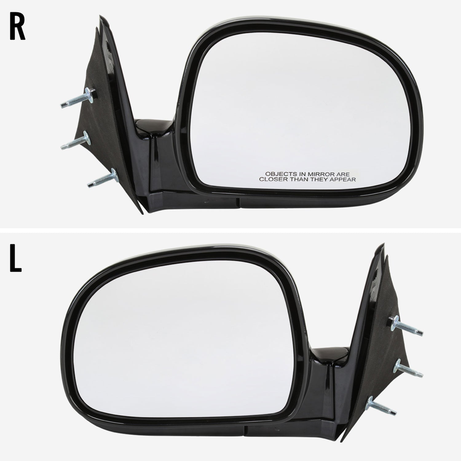 1994-1998 Chevy S10/1994-1998 GMC S15 Black Manual Adjustment Side Mirror