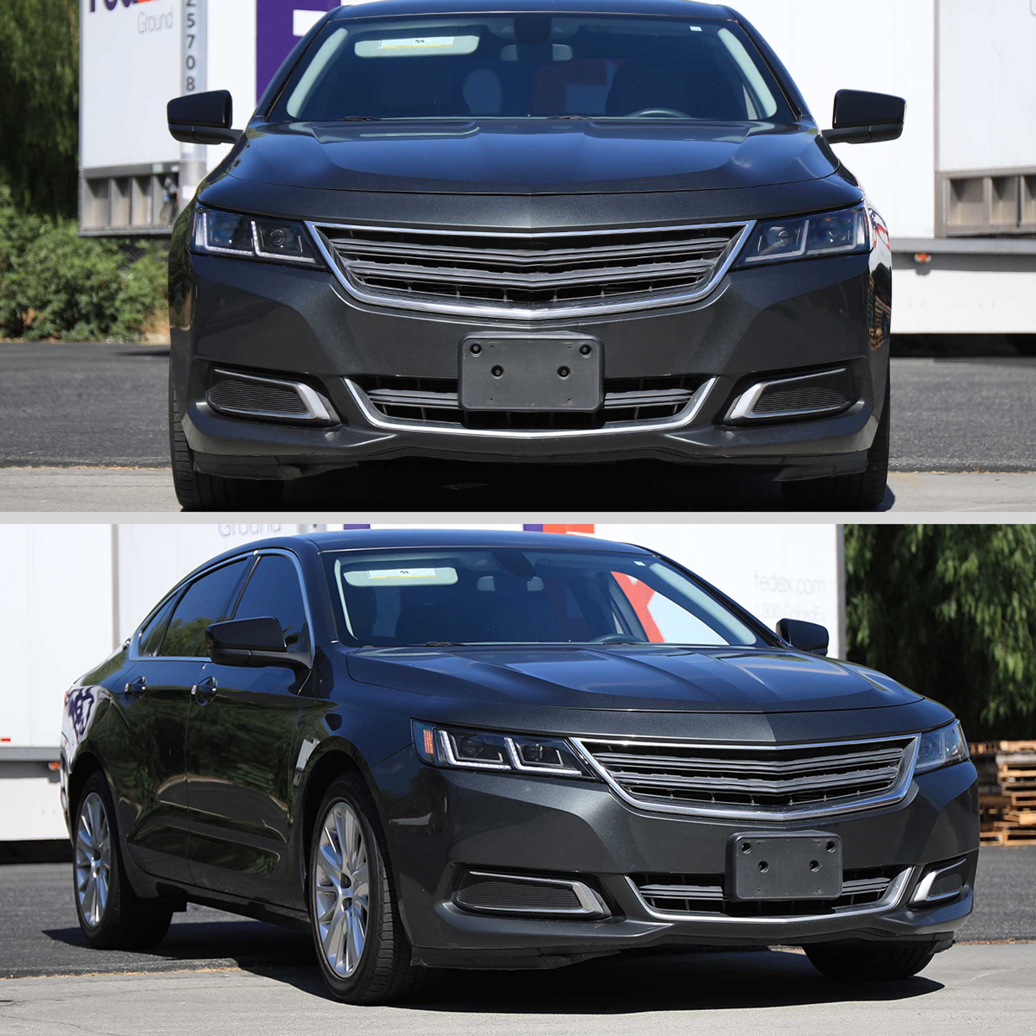 For Chevrolet Impala 2014-2020 LED DRL Sequential Projector Headlights Matte Black Housing Clear Lens