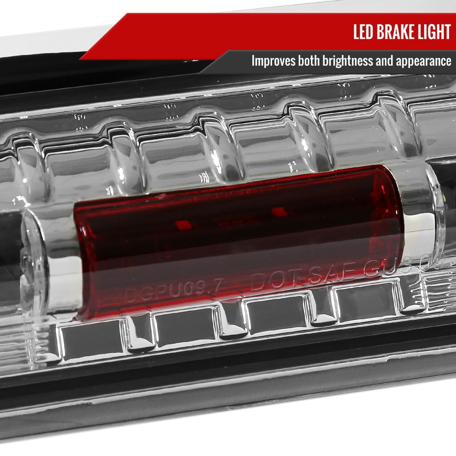 2009-2013 Dodge RAM SMD LED 3rd Brake Light Chrome Housing/Clear Lens