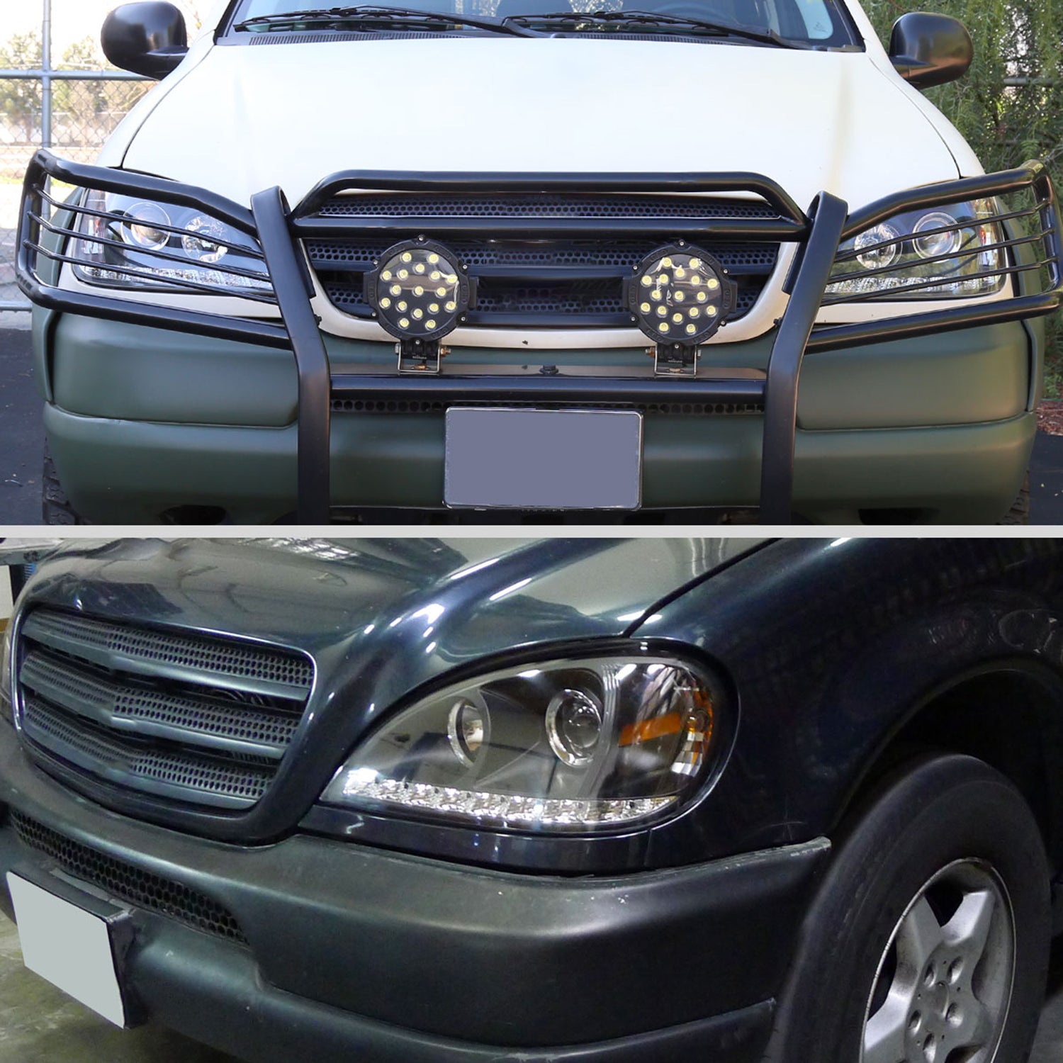 1998-2001 Mercedes Benz W163 ML Class Projector Headlights SMD LED Light Black