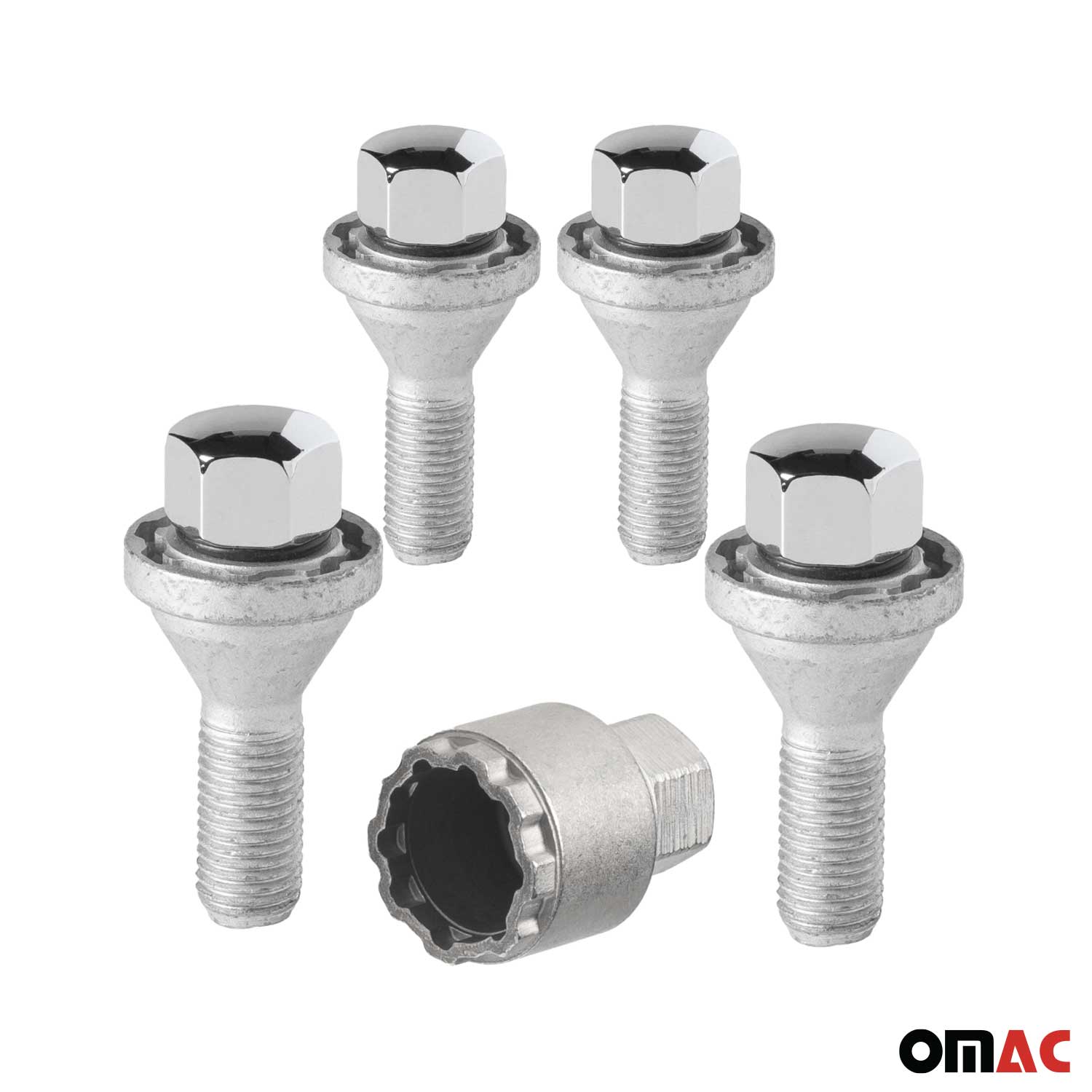 Wheel Lock Kit for BMW X5 M14X1.25 Bolt Chromed 4Locks & 1Key