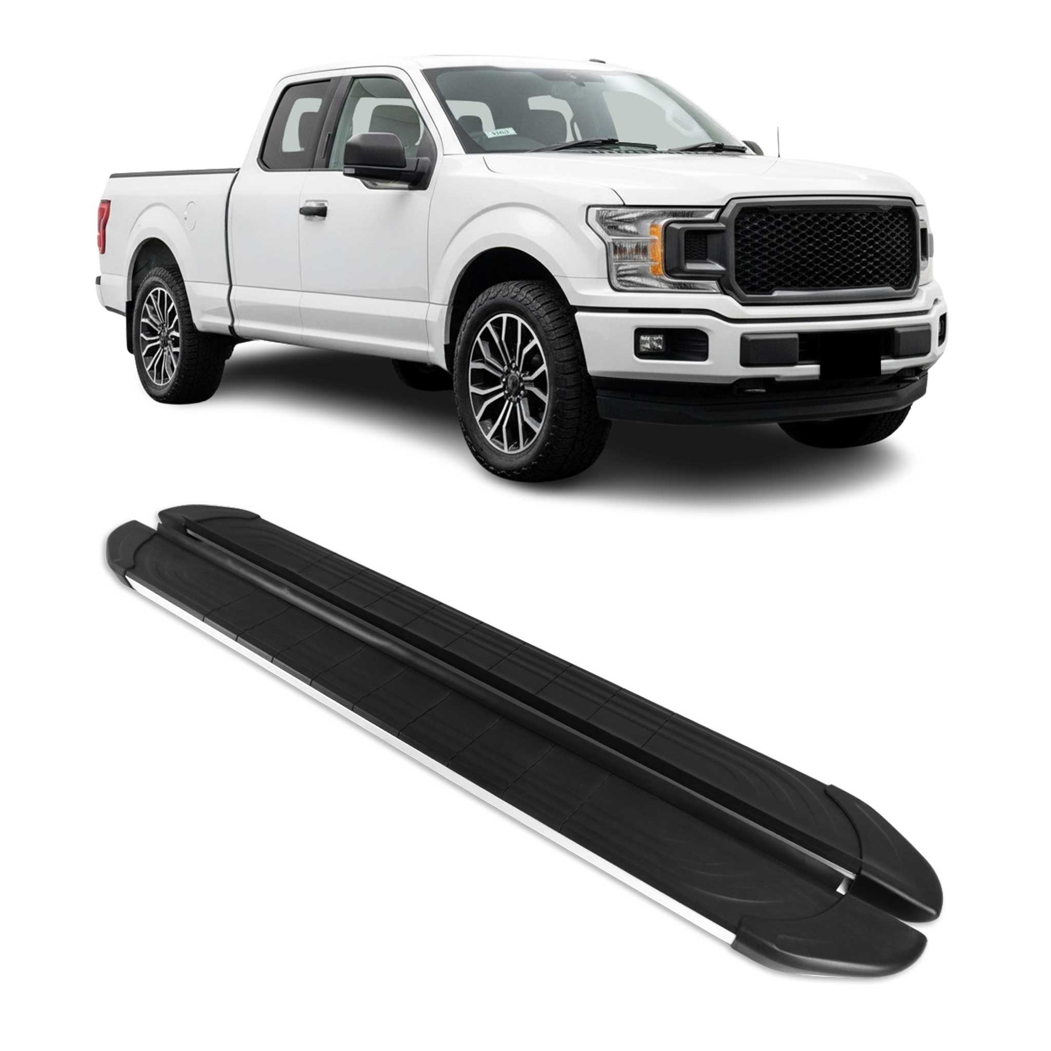 2015-2026 Ford F150 F250 F350 F450 Nerf Bar Side Step Running Boards Alu 2 Pcs