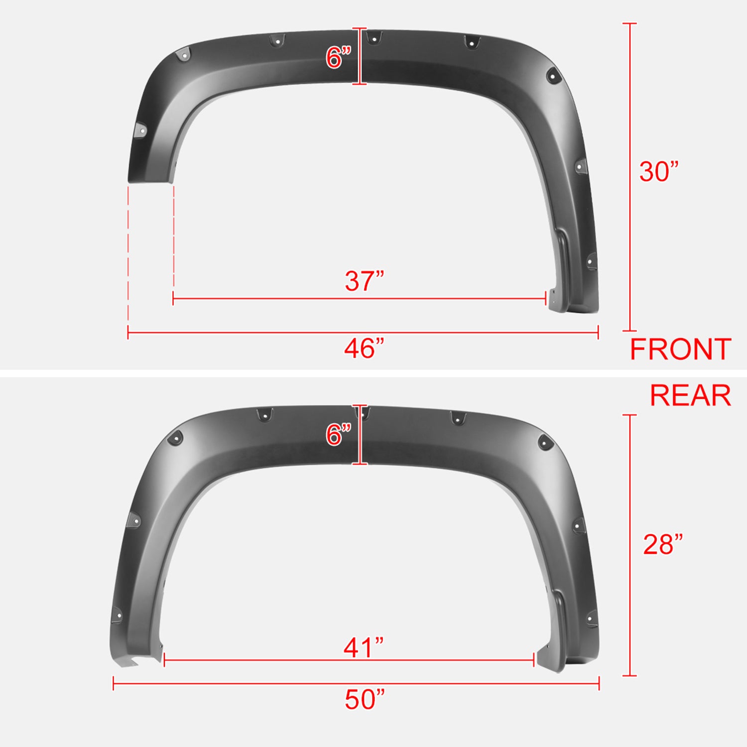2020-2023 Chevy Silverado 2500/3500 HD 4PC Pocket Rivet Style Fender Flares