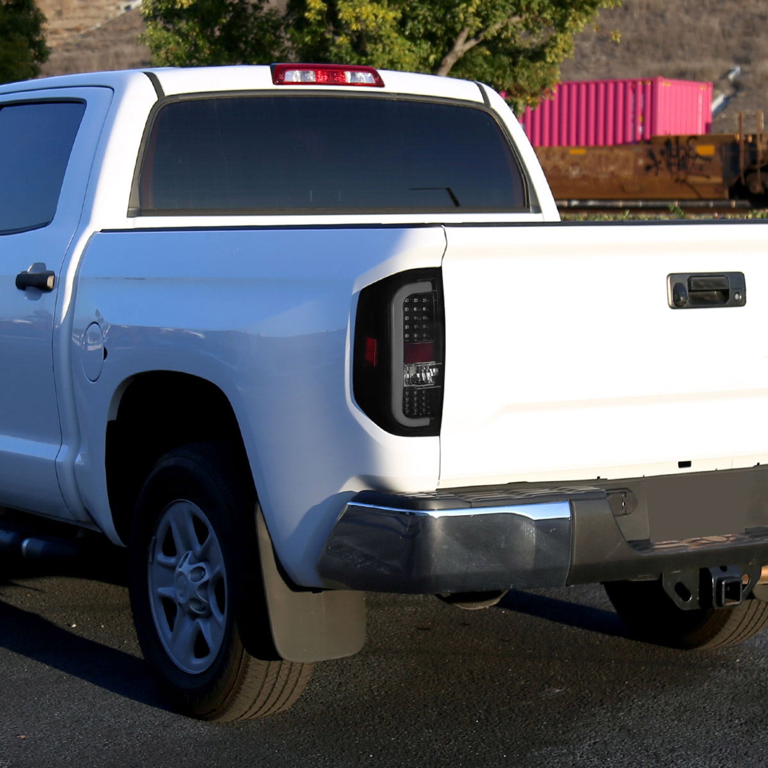 2014-2021 Toyota Tundra White Bar LED Tail Lights Glossy Black/Smoke