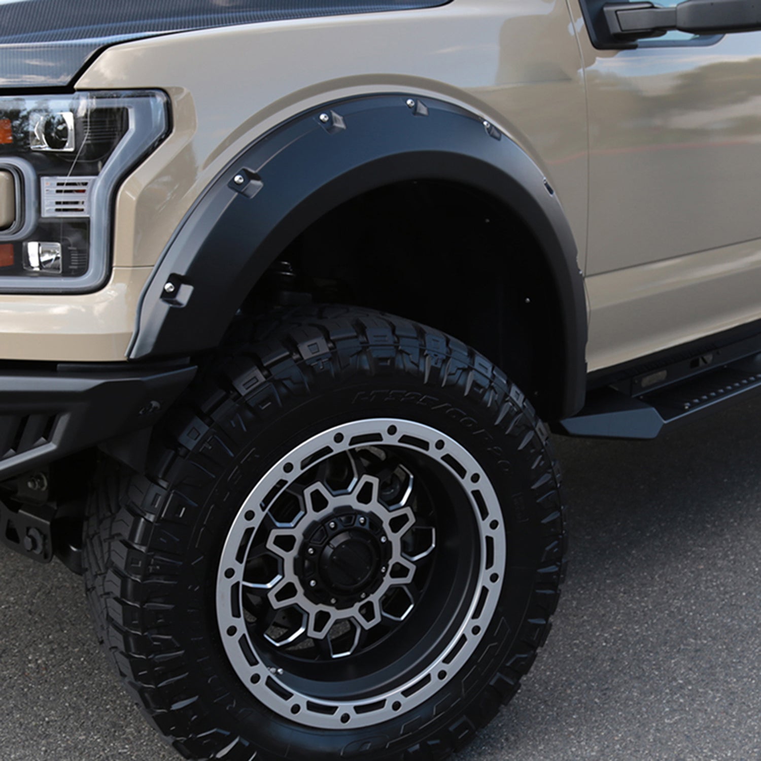 2015-2017 Ford F-150 Styleside Smooth Rivet Style Fender Flares Protector
