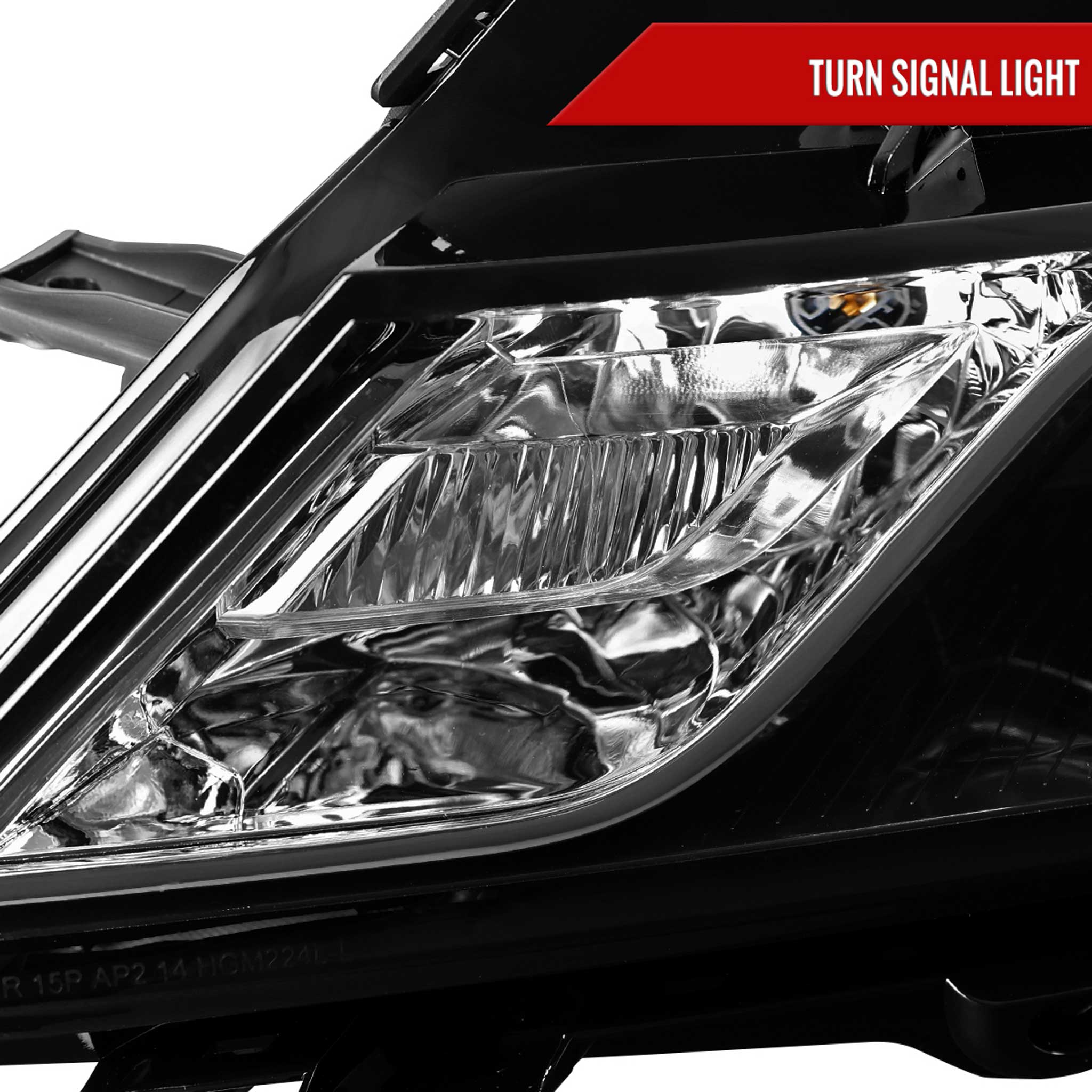 For Chevrolet Impala 2014-2020 Factory Style Projector Headlights Driver Side Jet Black Housing Clear Lens
