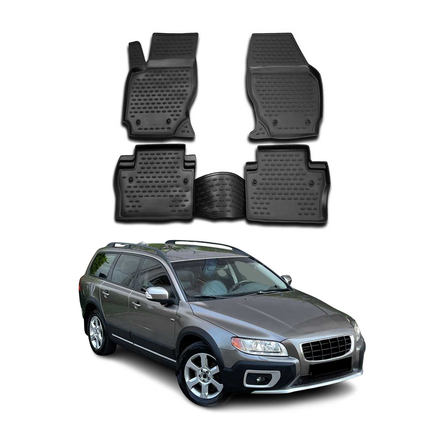 2007-2016 Volvo S80 Floor Mats Liners Full Set All Weather Black