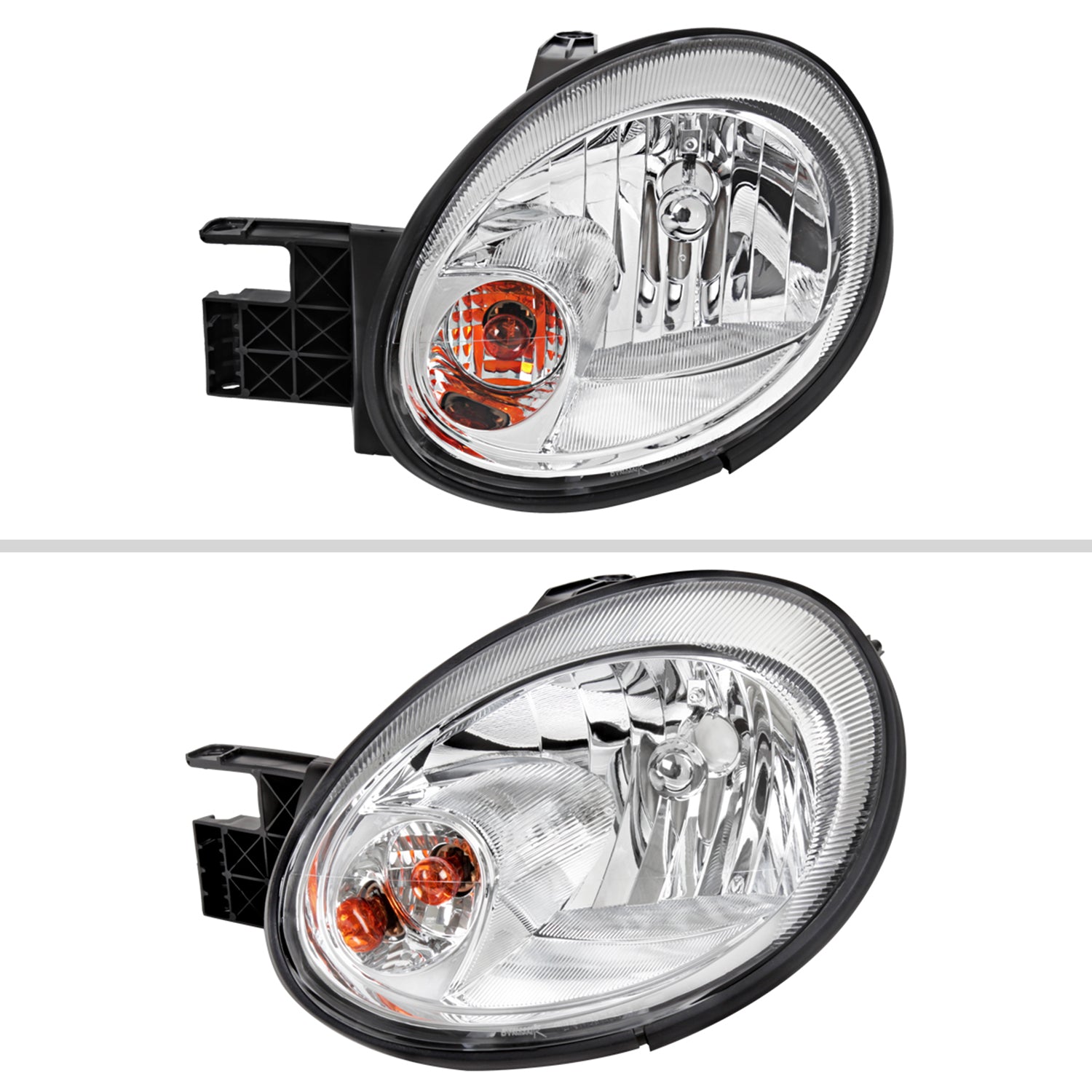 2003-2005 Dodge Neon Factory Style Headlights Chrome Housing/Clear Lens