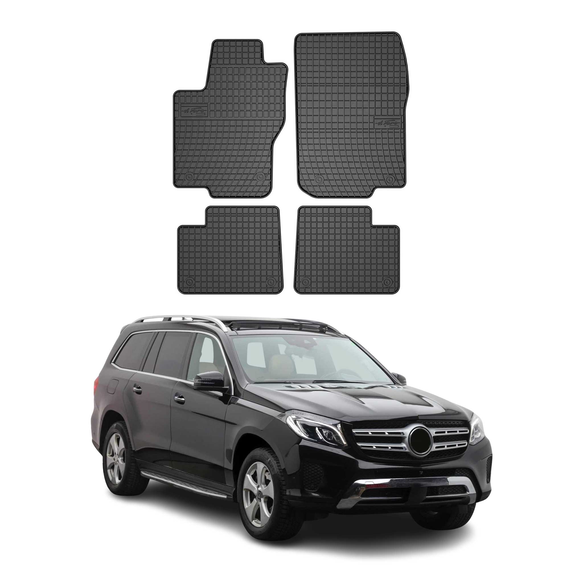 2016-2019 Mercedes GLS Class X166 GLS63 GLS550 Floor Mats Liners Full Set All Weather Rubber