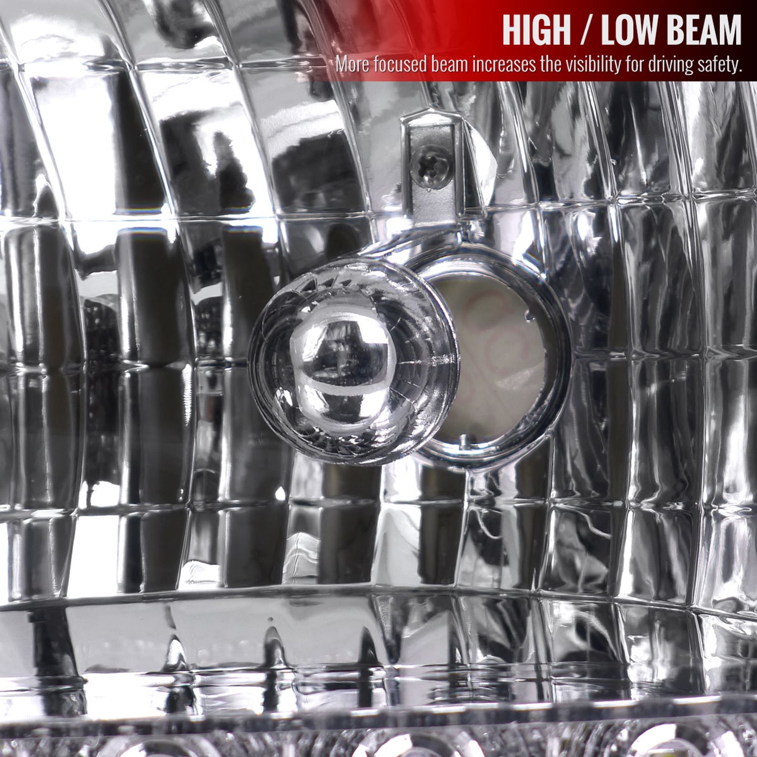 1999-2004 Ford F-250/350/450/550/Excursion Factory Headlights LED Light Chrome