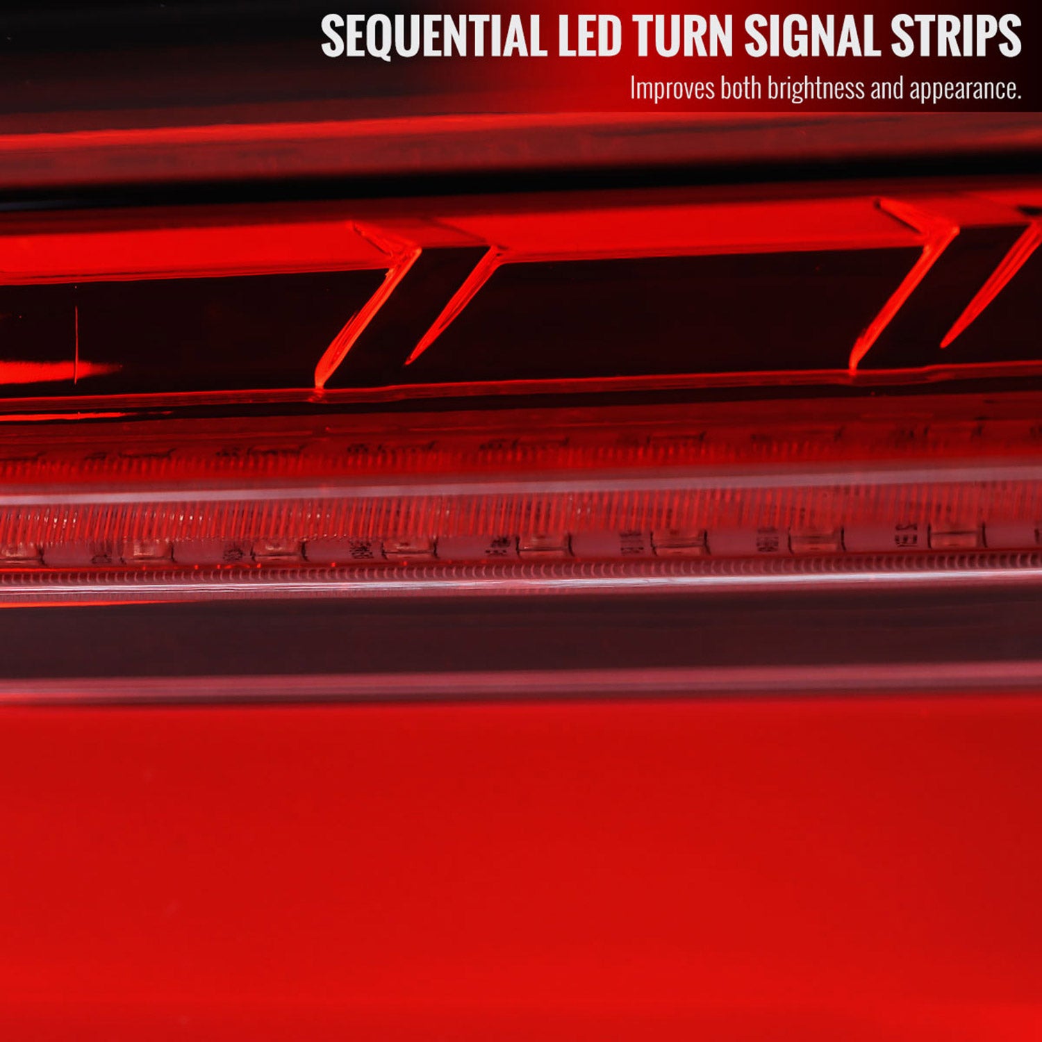 2019-2024 Toyota RAV4 Red LED Bar Sequential Signal Tail Lights Chrome/Red