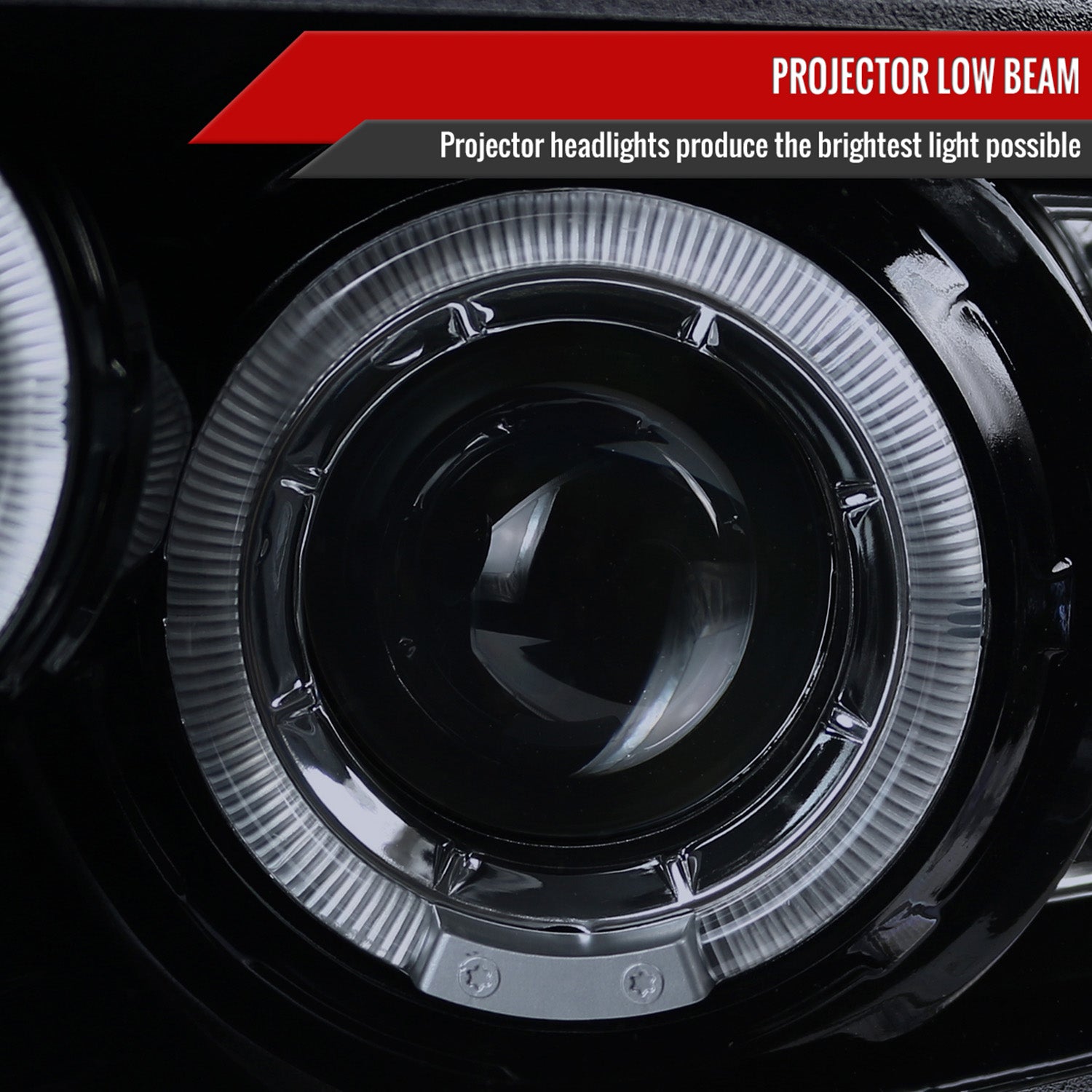 2010-2014 Ford Mustang Dual Halo Projector Headlights Glossy Black/Smoke Lens