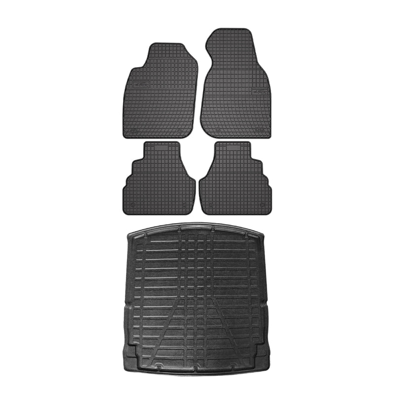 Floor Mats Cargo Liner Set for Audi A6 C5 Sedan 1997-2004 Black