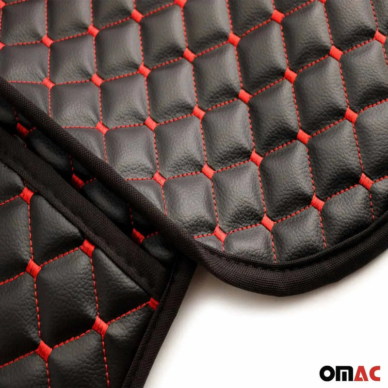 Acura Leather Breathable Front Seat Cover Pads Black Red 1Pc