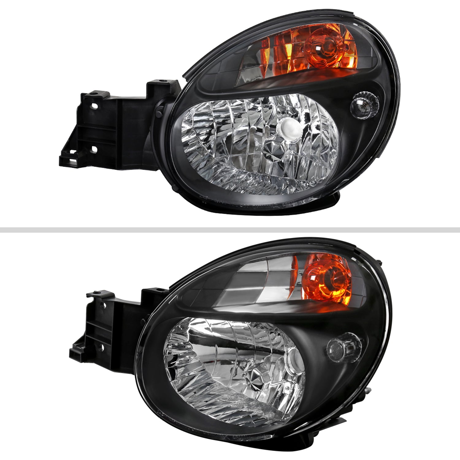 2002-2003 Subaru Impreza OEM Replacement Headlights Matte Black/Clear Lens