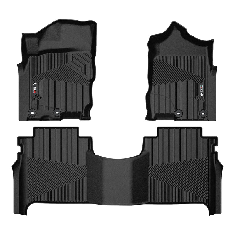 2016-2024 Nissan Titan Premium Floor Mats Liners First and Second Row Set Black