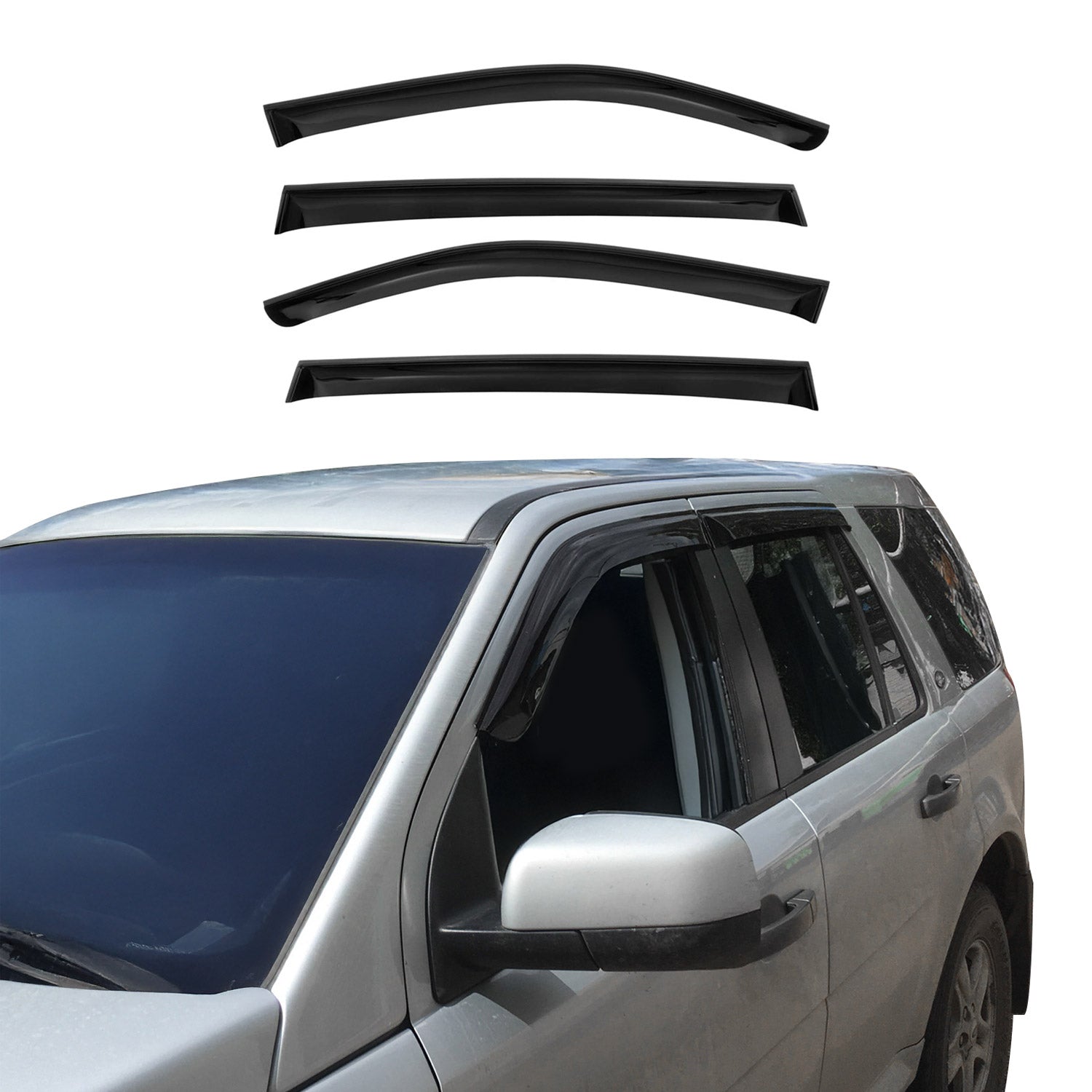 2017-2025 Jeep Compass Window Visor Vent Rain Deflector 4Pcs Smoke