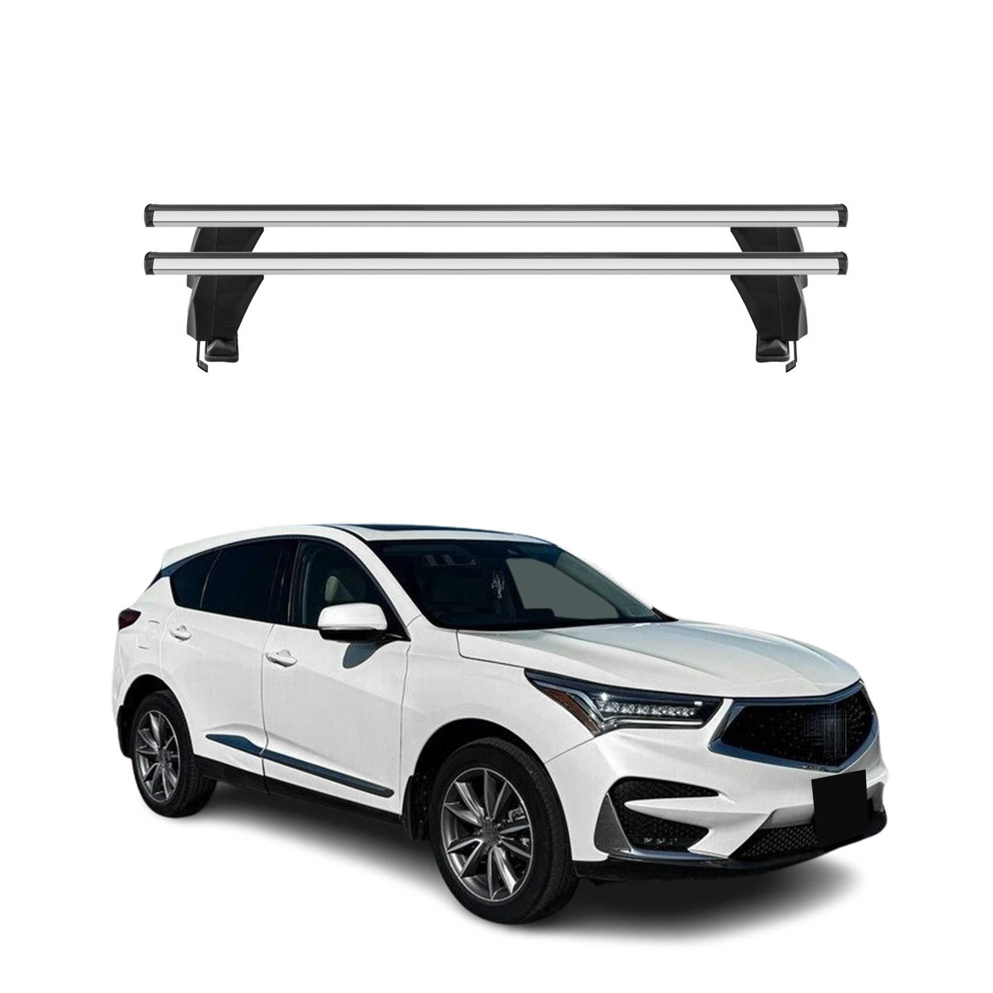 Top Roof Racks Cross Bars fits Acura RDX III 2019-2025 2Pcs Gray Aluminium