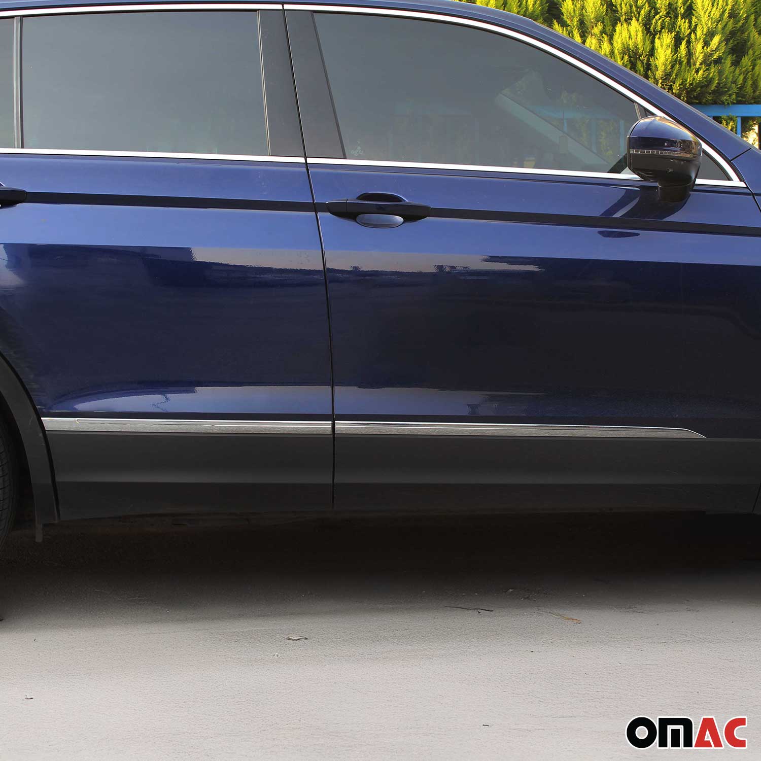 2018-2025 VW Tiguan Allspace Side Door Molding Trim Stainless Steel Silver 4x