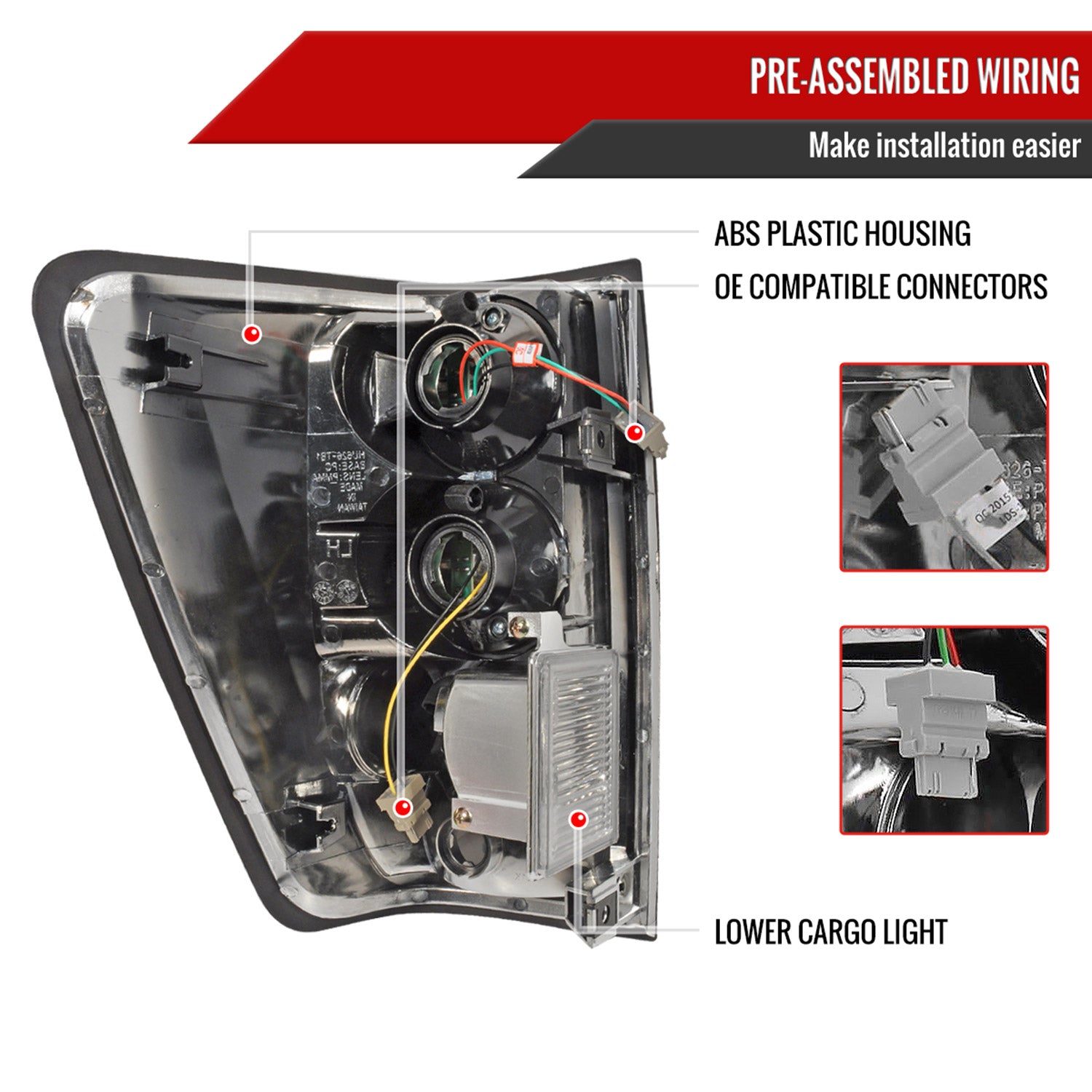 2004-2015 Nissan Titan LED Tail Lights Matte Black Housing/Clear Lens