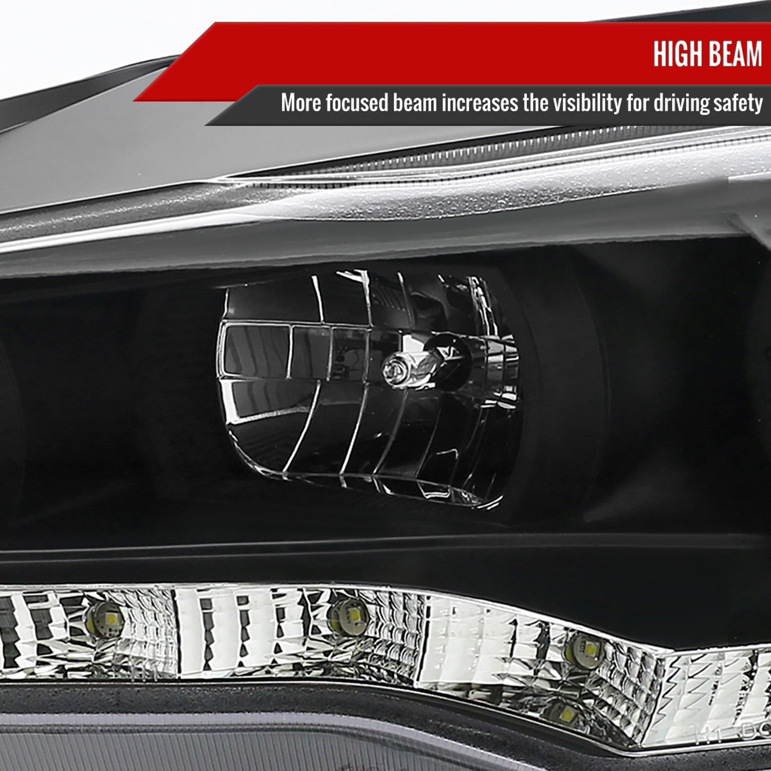 2008-2015 Mitsubishi Lancer EVO Projector Headlights SMD LED Light Strip Black