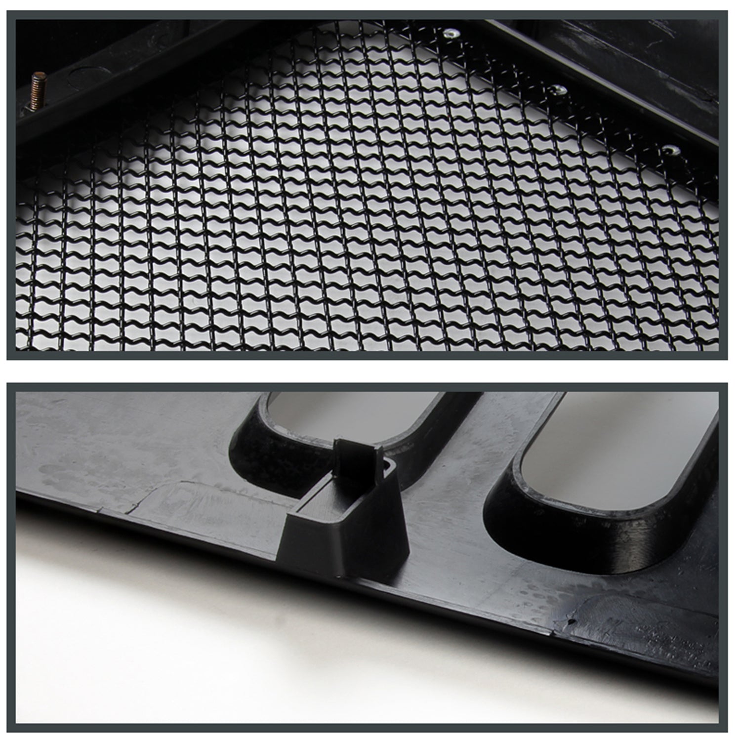 2007-2018 Jeep Wrangler Matte Black Rivet Style Mesh Grille