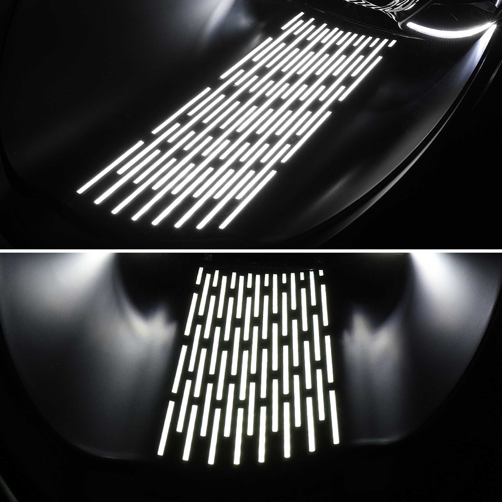For Porsche 911 997.1 2005-2008 LED Projector DRL Headlights Matte Black Housing Glossy Black Accents Clear Lens