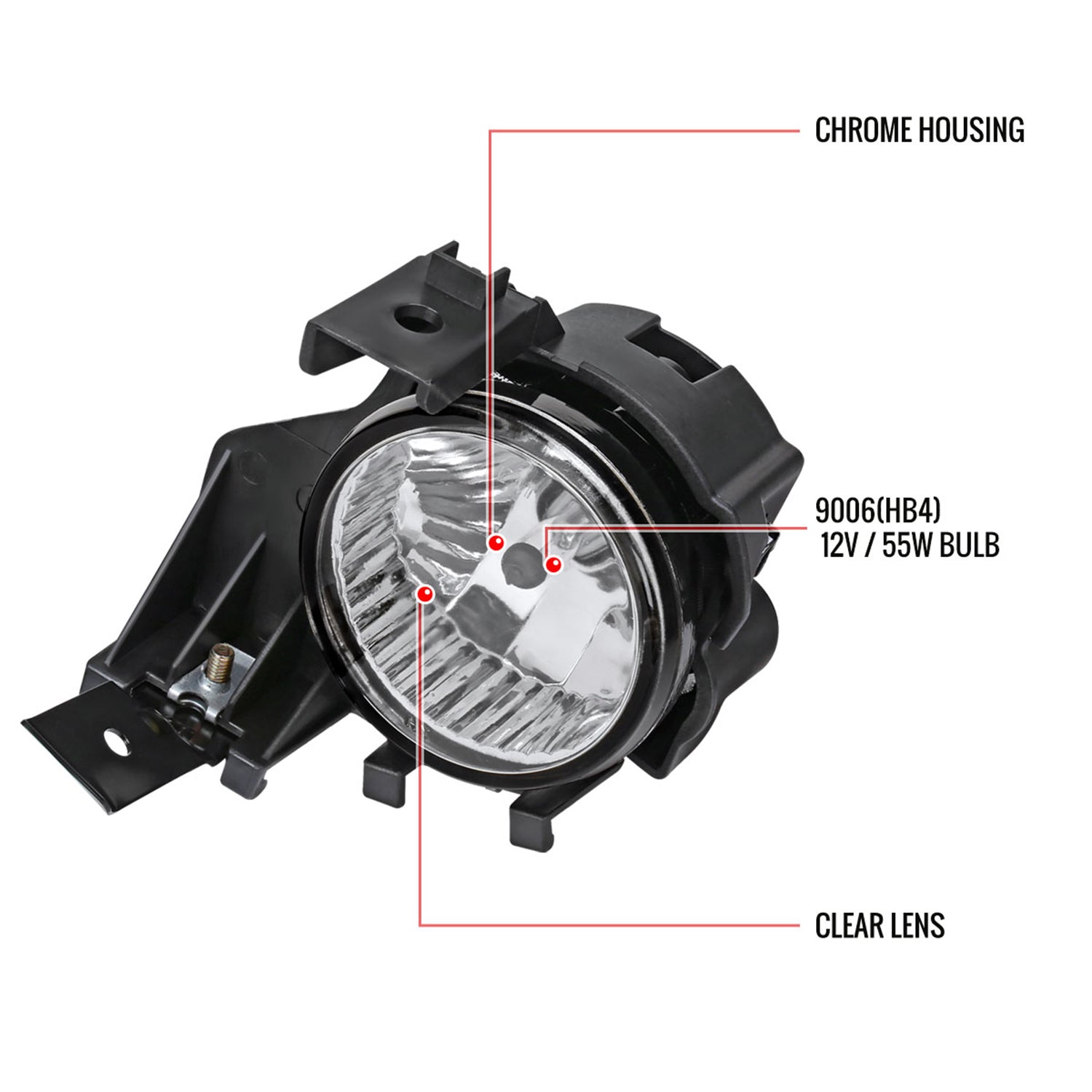 2008-2011 Subaru Impreza WRX 9006 Fog Lights Kit & Switch Chrome