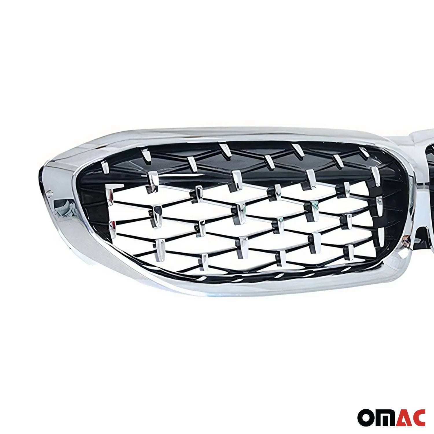 2019-2025 BMW 3 Series G20 Sedan Front Kidney Grille Glossy Black & Silvery Meteor