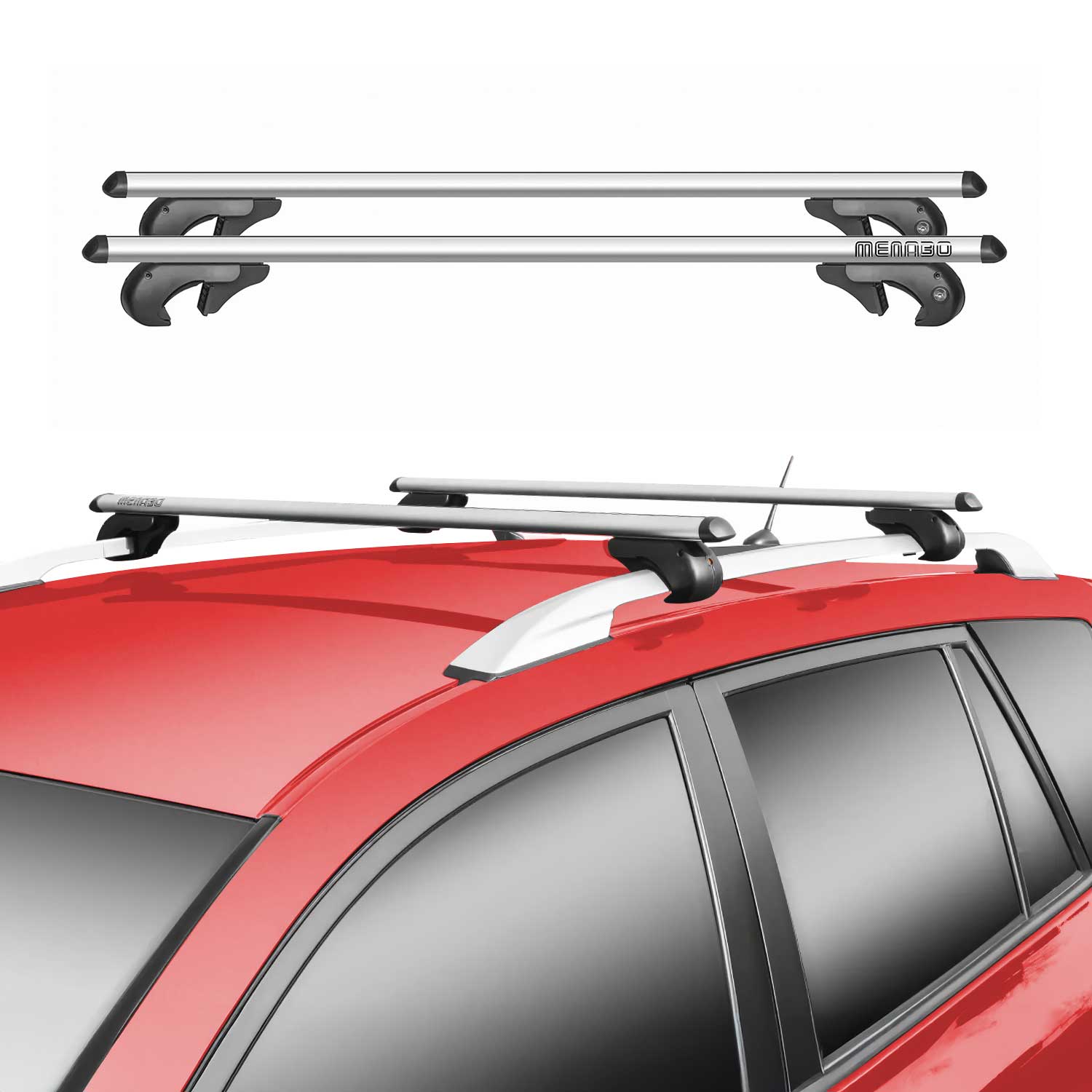 Cross Bars Roof Racks for Toyota RAV4 II 2001-2005 Alu Silver Luggage Carrier