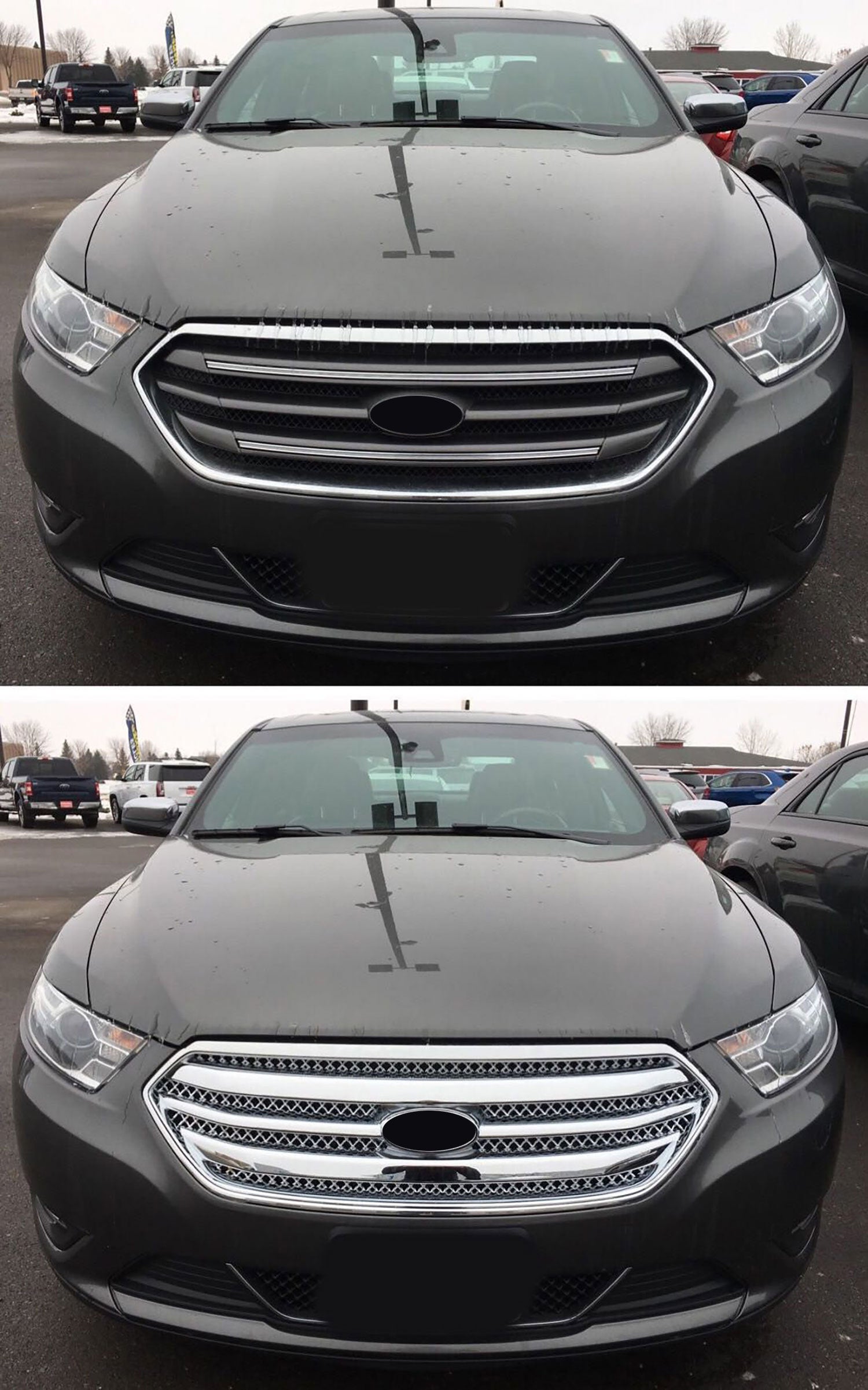 2013-2019 Ford Taurus Grille Overlay Chrome 1Pcs ABS Plastic