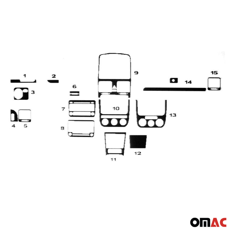 2006-2009 Volkswagen Rabbit Mk5 HB 5D Dashboard Console Trim Kit