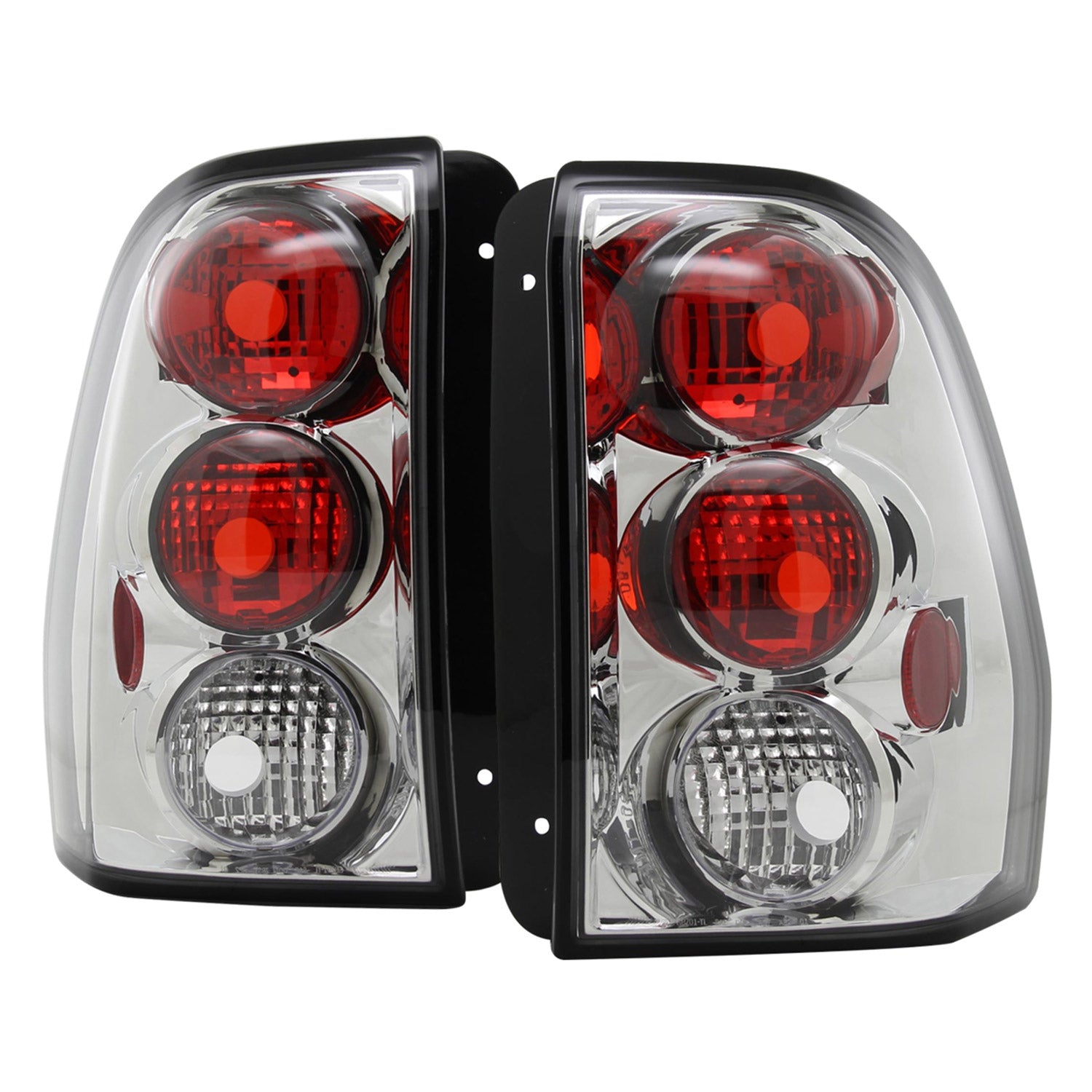 2002-2009 Chevrolet Trailblazer Tail Lights Chrome Housing/Clear Lens