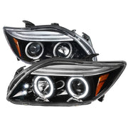 2005-2010 Scion tC Dual Halo Projector Headlights Jet Black/Clear Lens
