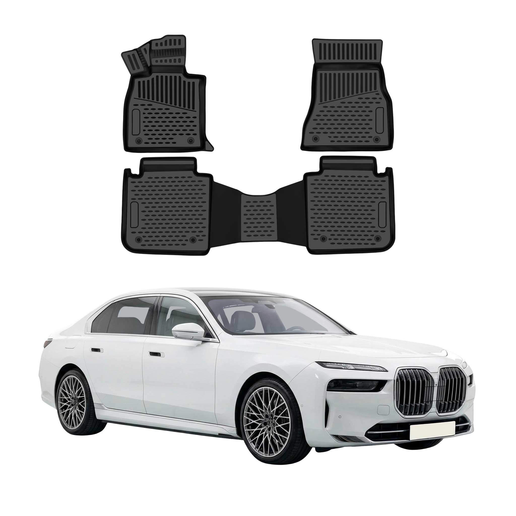 OMAC Cargo Mats Liner for BMW 7 Series G70 2023-2026 Rubber TPE Black 3Pcs