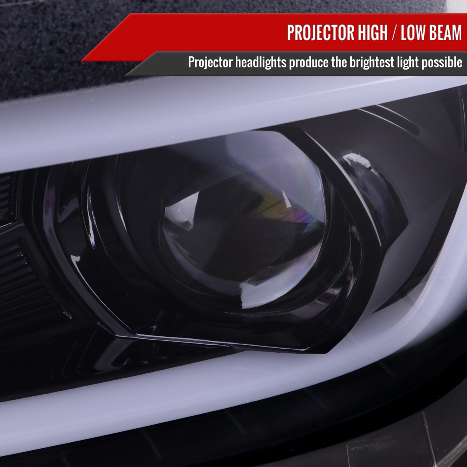 2014-2015 Chevy Camaro LED Projector Headlights Turn Signal Lights Smoke