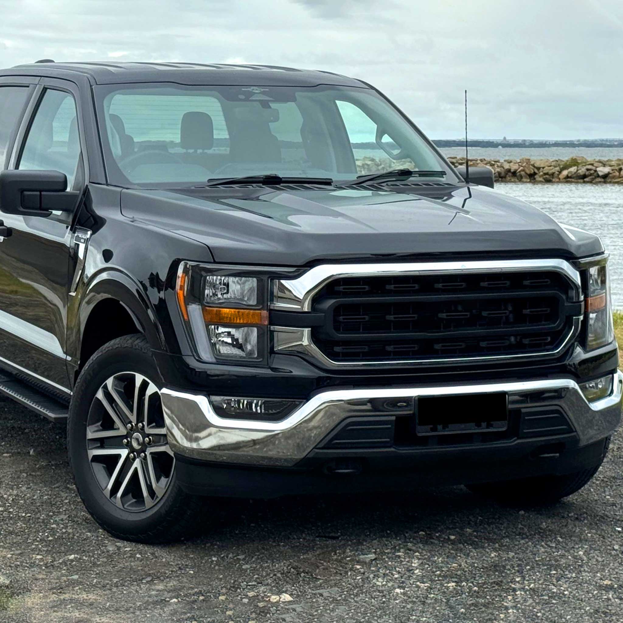 For Ford F-150 2021-2023 Factory Style Headlight Matte Black Housing Clear Lens Passenger Side Only