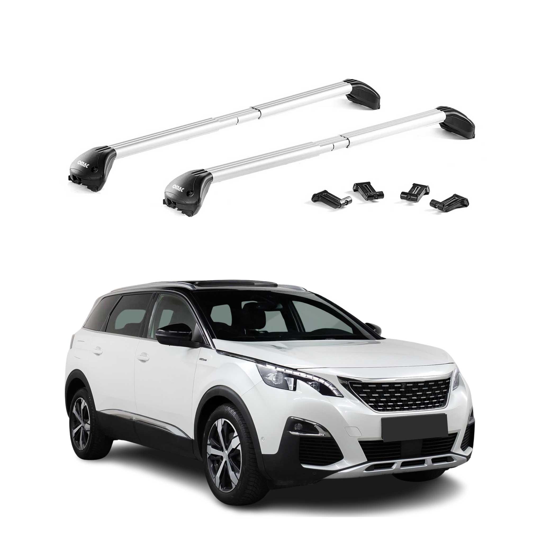 Roof Rack Luggage Carrier for Land Rover Discovery 2017-2025 Alu Silver Grey 2x