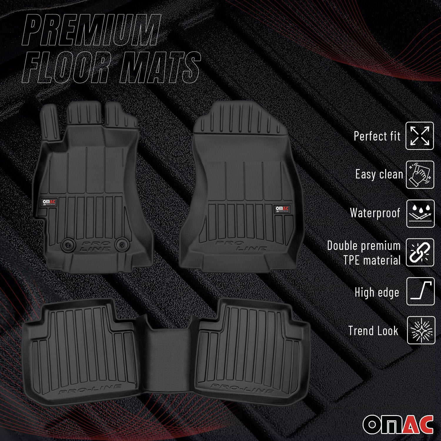 2014-2018 Subaru Forester IV Premium Floor Mats Liners Full Set All Weather Heavy Duty