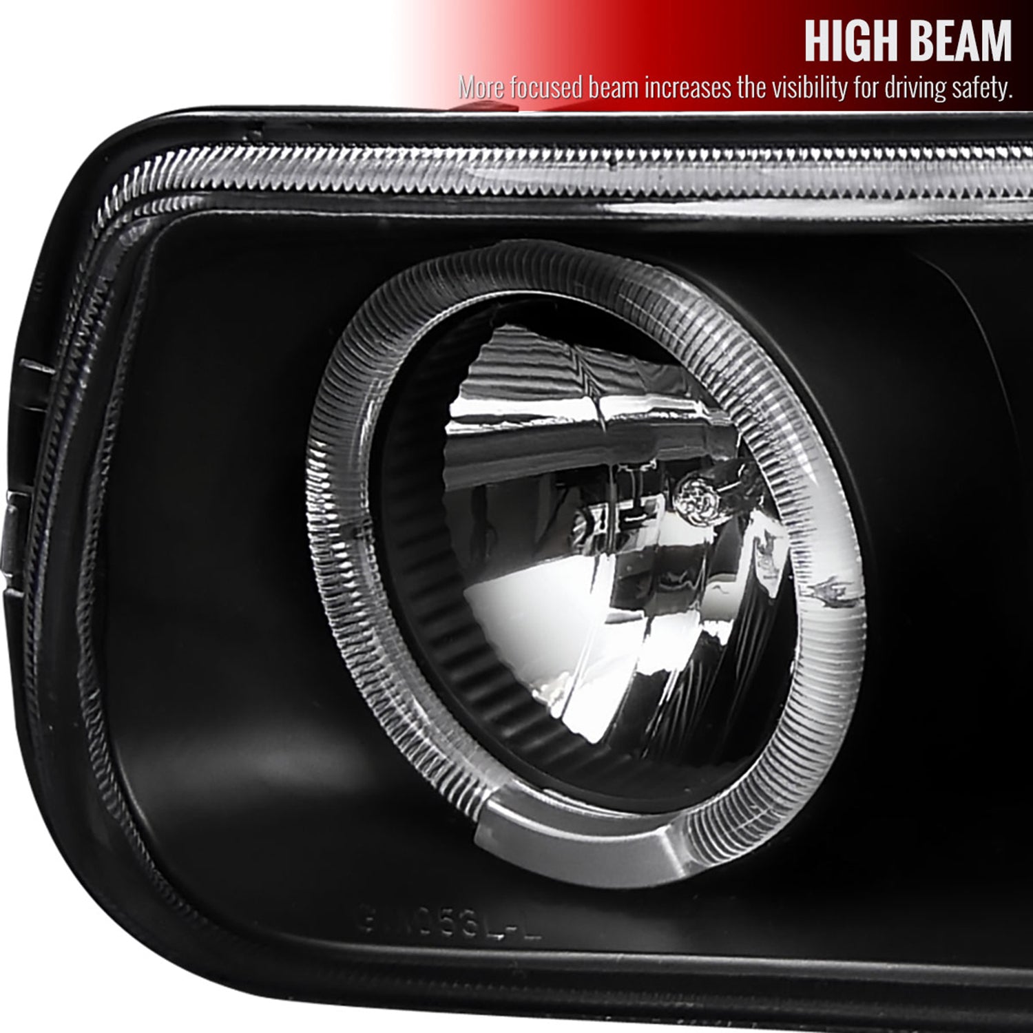 1999-2002 Chevy Silverado/ 00-2006 Tahoe Suburban Dual Halo Headlights Black