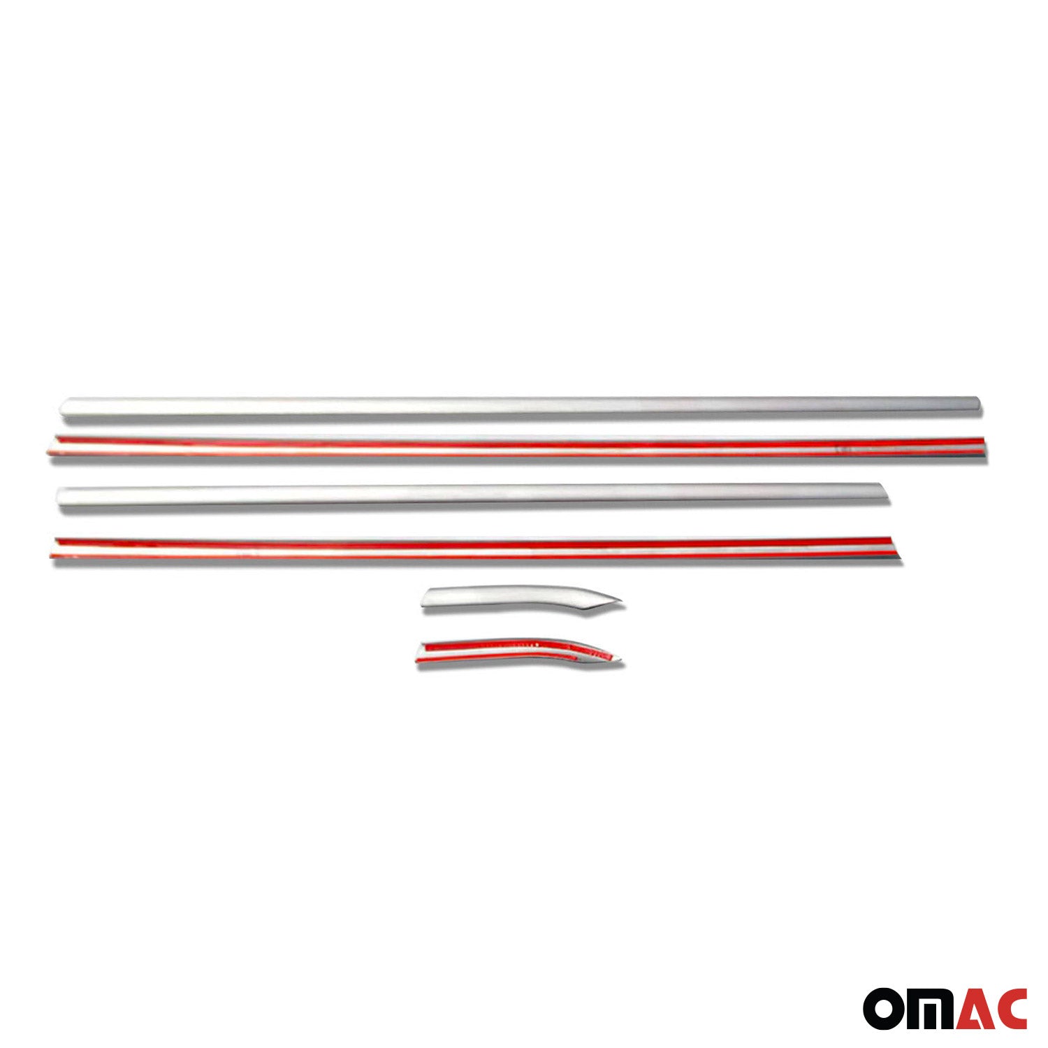 2011-2019 Ford Fiesta Window Molding Trim Streamer Stainless Steel Silver 8 Pcs