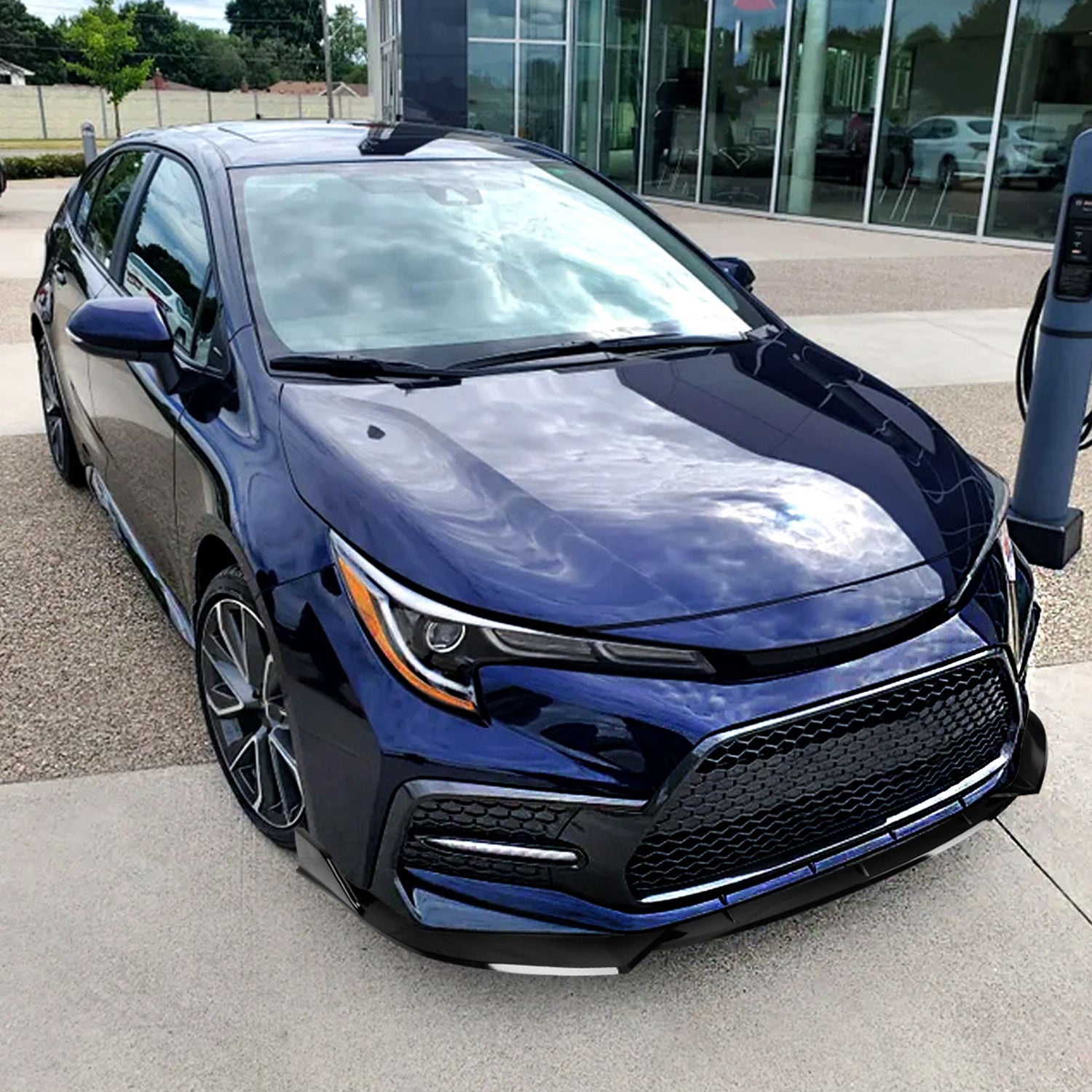 2019-2020 Toyota Corolla Sedan Glossy Black Polypropylen 3Pcs Bumper Lip