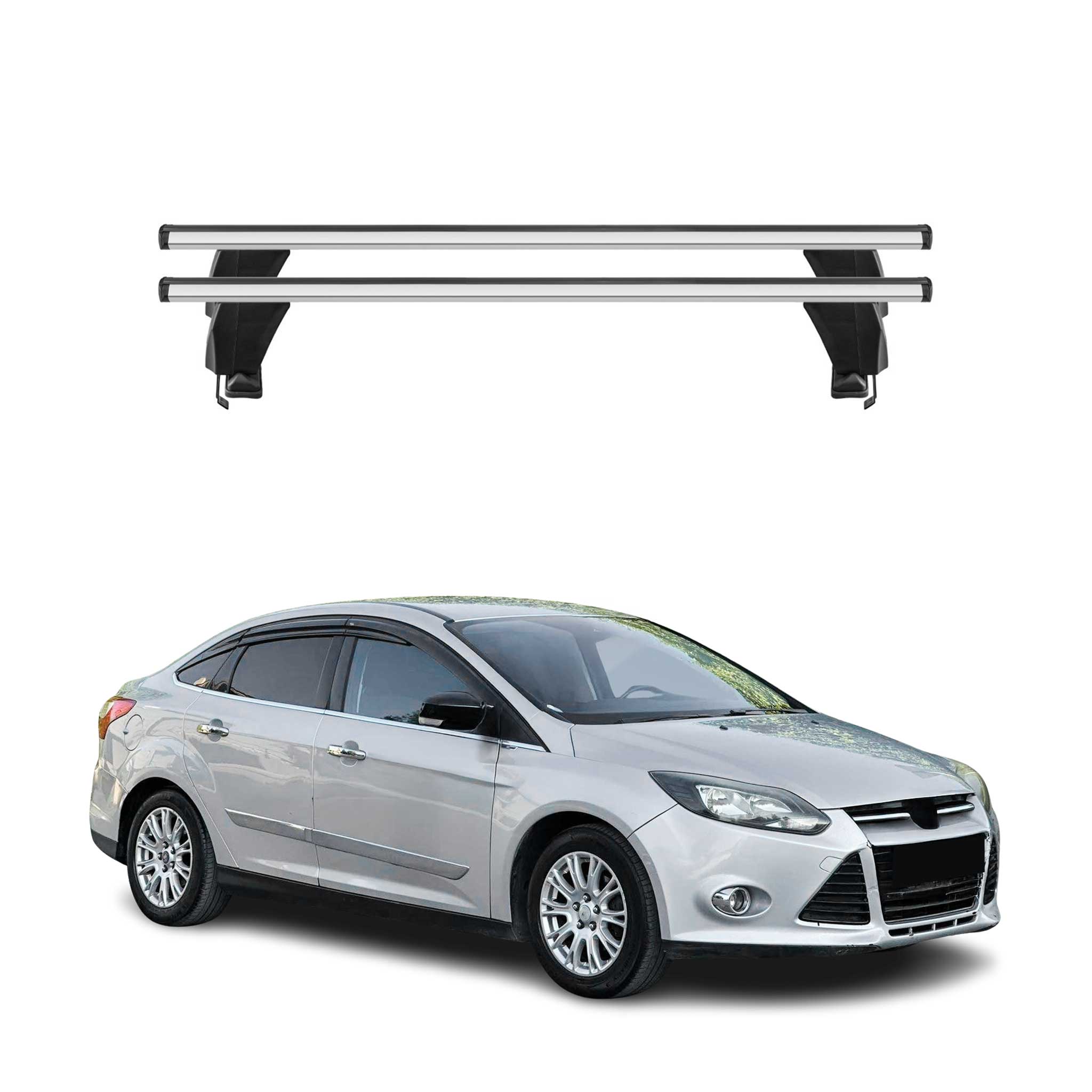 2012-2018 Ford Focus Hatchback Roof Rack Cross Bars Silver