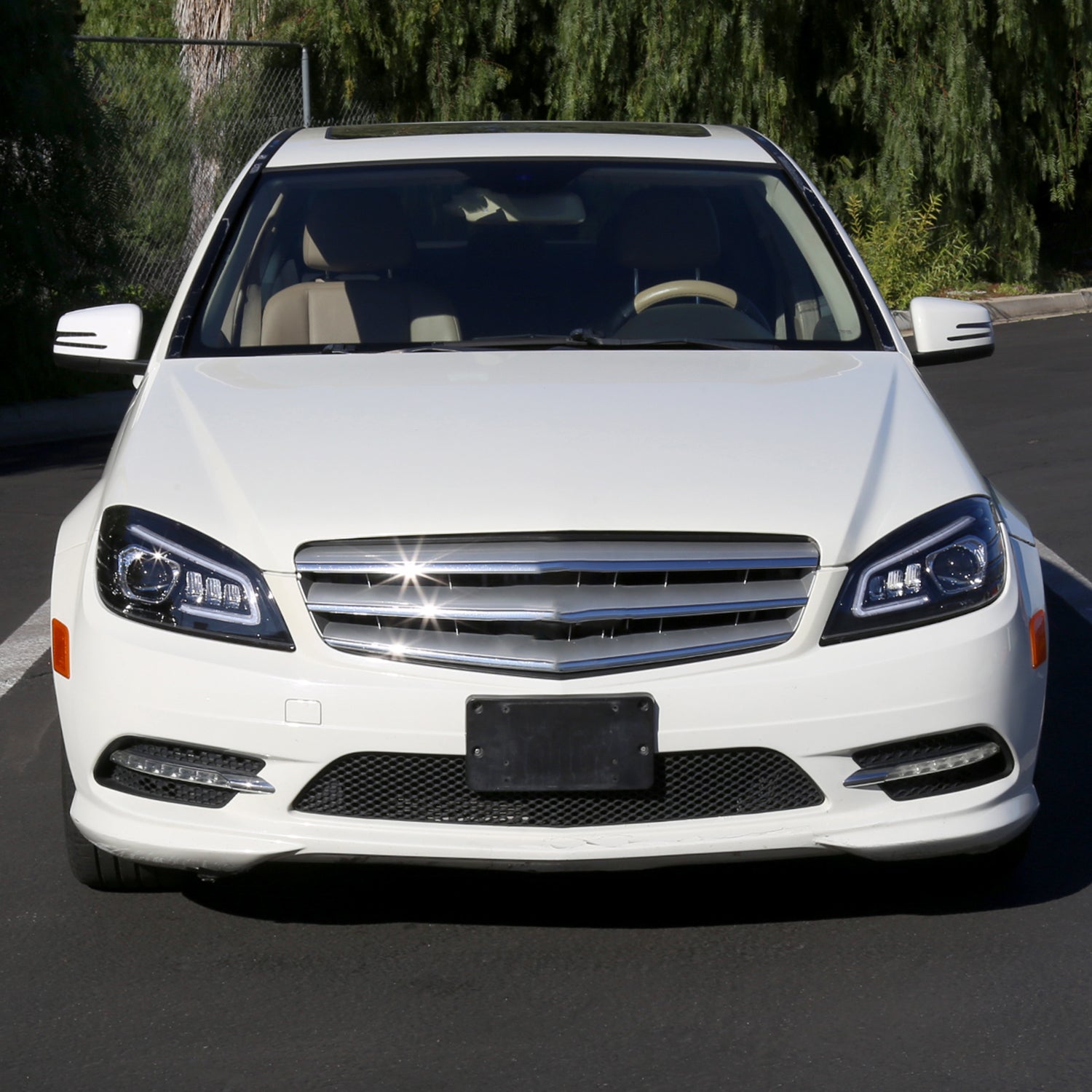 2008-2011 Mercedes Benz W204 C-Class Full LED Projector Headlights Black