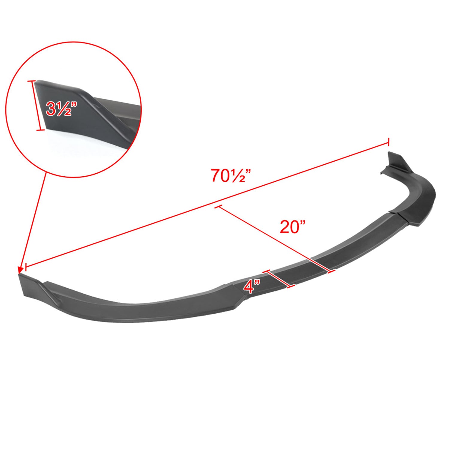 2015-2021 Chrysler 300 Matte Black 3Pcs Front Bumper Lip Splitter Kit