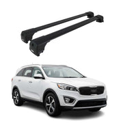 Aluminium Roof Racks Cross Bars Carrier for Kia Sorento 3.gen 2016-2020 Black 2x