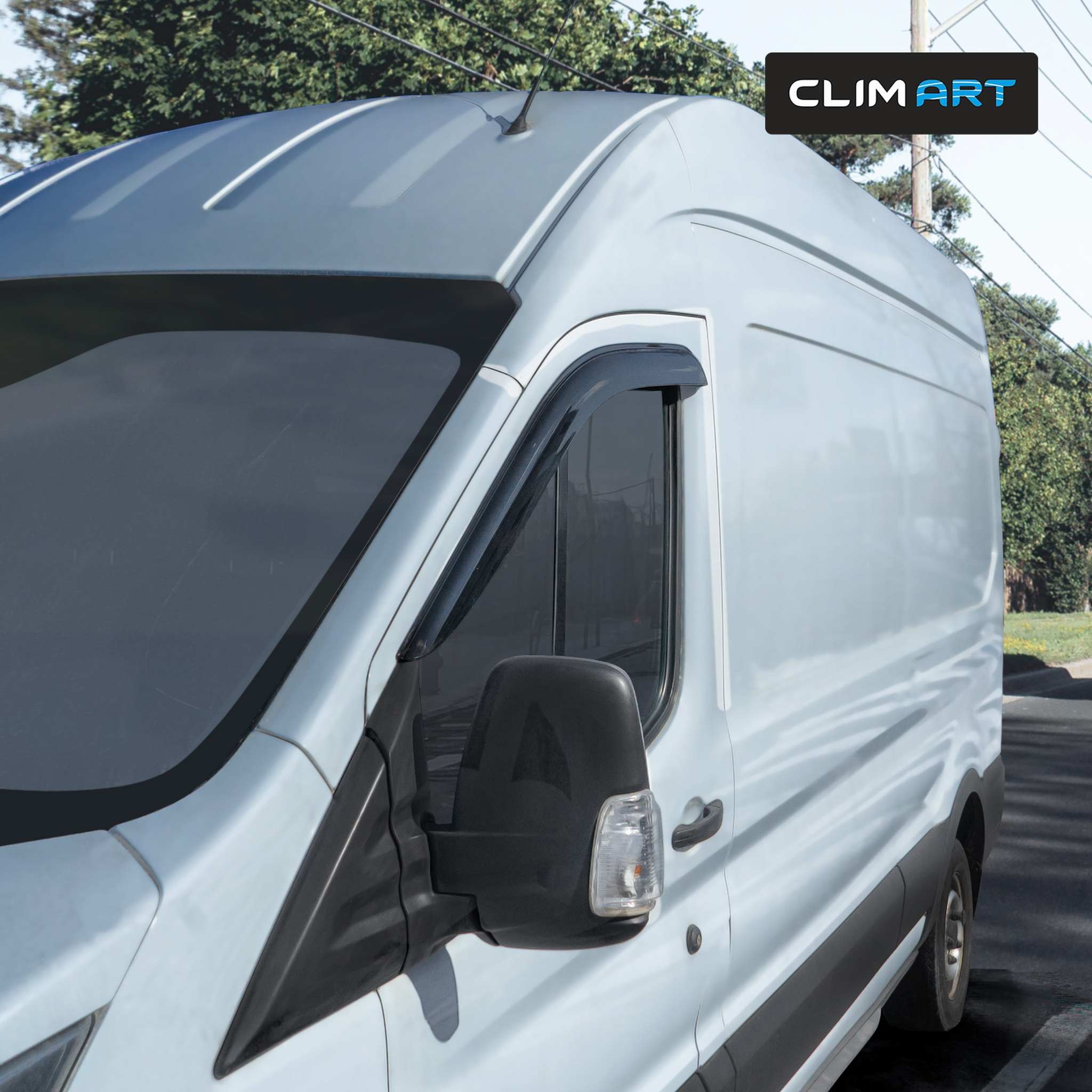 Clim Art Wind Deflectors for Ford Transit 2015-2026 Commercial Dark Smoke 2x
