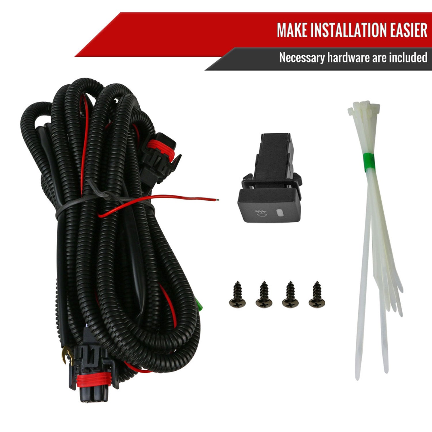 2015-2016 Honda Fit 12V/35W H8 Fog Lights Kit Chrome Housing/Clear Lens